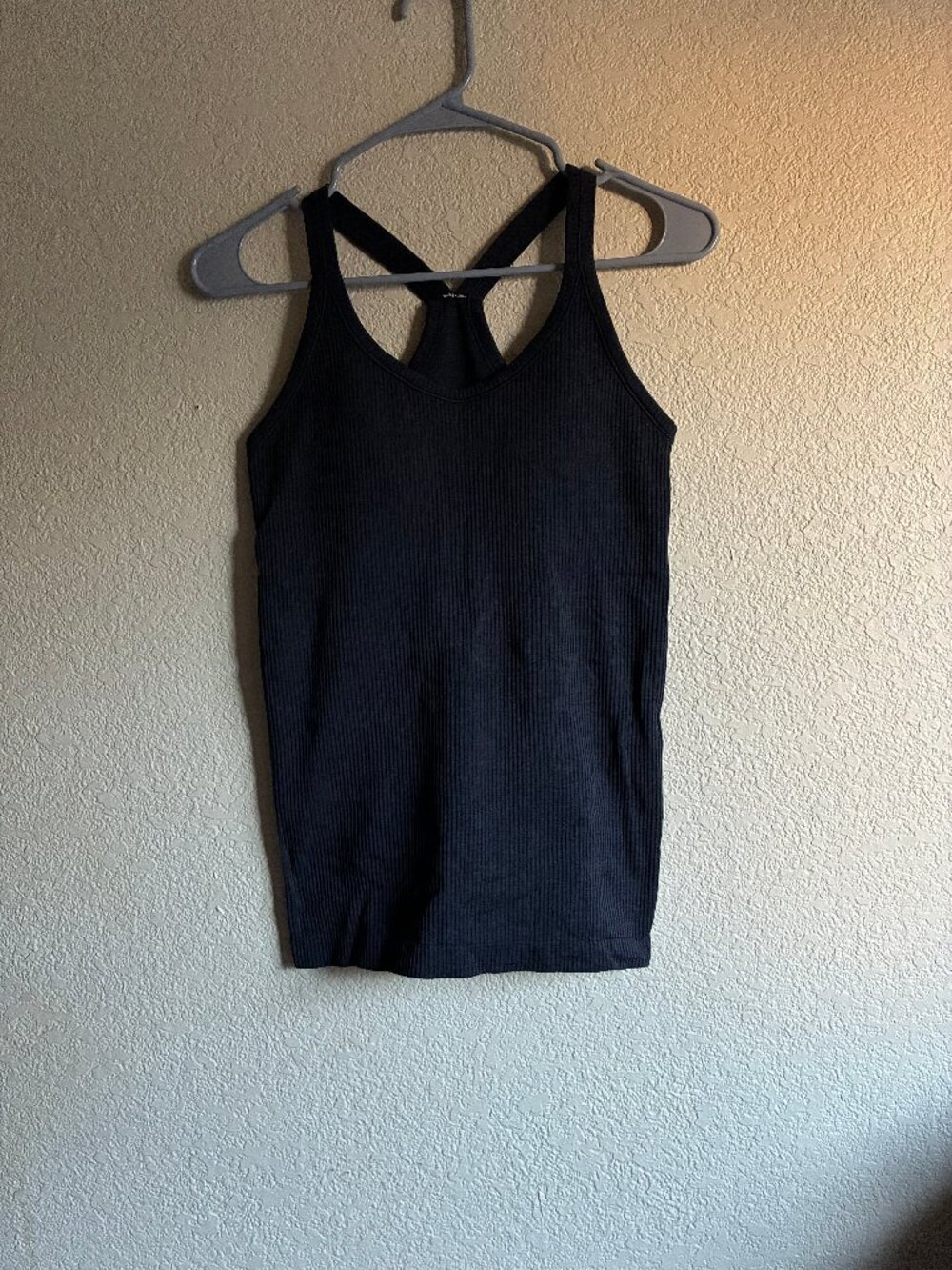 Lululemon Ebb to Street Tank Top Black Ribbed Size 6